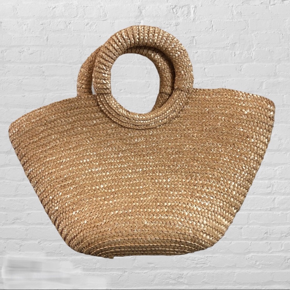 Mai Tai Raffia Straw Beach Tote Bag